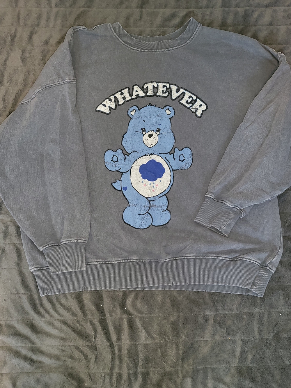 Carebears  Whatever Bear Graphic Washed Sweatshirt Oversize Woman Size Xs